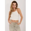 Balta rumbuota crop top palaidinė Sublevel