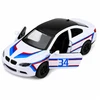 Lean Toys Žaislinis sportinis automobilis su inercine pavara ir atidaromomis durimis, baltas, 12,5 × 5 × 4 cm