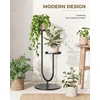 Bamworld metalinis dviejų aukštų augalų stovas, kampinė juoda gėlėms namams ir balkonui TM02-6T-BR