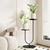 Bamworld metalinis dviejų aukštų augalų stovas, kampinė juoda gėlėms namams ir balkonui TM02-6T-BR