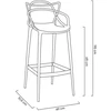 Baro kėdė HILO PREMIUM 65CM, juoda, plastikinė