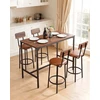 VEVOR Baro stalo ir kėdžių komplektas, juodos spalvos