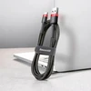 Ausinės Baseus Cafule USB-A / USB-C QC 3.0 3A kabelis 1 m - Juodas ir raudonas