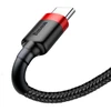 Ausinės Baseus Cafule USB-A / USB-C QC 3.0 3A kabelis 1 m - Juodas ir raudonas