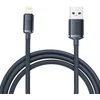 Ausinės Baseus Crystal Shine serijos USB laidas greitam įkrovimui ir duomenų perdavimui, USB Type A - Lightning, 2.4A, 2m, juodas (CAJY000101)