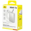 Baseus PicoGo 10 000 mAh 45 W išorinė baterija su skaitmeniniu ekranu ir integruotu USB-C laidu – titano spalvos