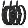 Ausinės Baseus Tungsten Auksinė 100 W USB-C laidų rinkinys – USB-C 1 m, 2 m, 3 m – juodas
