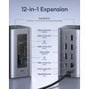 Baseus USB-C stotelė Nomos Air 12 in 1, 2x 4K HDMI, 10Gbps USB, 100W PD, Ethernet