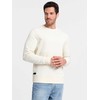 BASIC vyriškas nestiebiamas medvilninis džemperis, kreminė spalva V5 OM 0159
