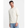 BASIC vyriškas nestiebiamas medvilninis džemperis, kreminė spalva V5 OM 0159