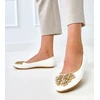 Bateliai moteriški balti su dekoratyviais drugeliais Gruca