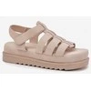 Bateliai smėlio spalvos platforminiai sandalai su lipduku Step in Style