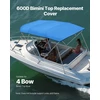 Bimini tento uždangalas VEVOR 4BMN97103TENT, 2464-2616 mm pločio
