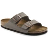 „Birkenstock Arizona Birko-Flor Nubuck Stone“ pilki moteriški/vyriški įspiriami sandalai (0151211)