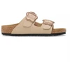 Birkenstock ARIZONA FLOWER BUCKLE VAIKAMS 1030439 SMĖLIO PILIES (standartinis plotis) šlepetės