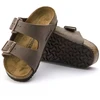 Birkenstock Arizona Kids Birko-Flor Nubuk Mocha siauri šlepetės vaikams (0552893)
