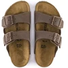 Birkenstock Arizona Kids Birko-Flor Nubuk Mocha siauri šlepetės vaikams (0552893)