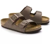 Birkenstock Arizona Kids Birko-Flor Nubuk Mocha siauri šlepetės vaikams (0552893)