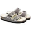 Birkenstock Arizona Shearling Stone Coin Suede su avikailosiais su avikailiais moterims/vyrams (1017402)