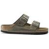 Birkenstock Arizona Soft Footbed Oiled Leather Siaurims Faded Khaki Šlepetės Siauriems Kojoms (1019377)