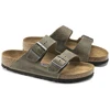Birkenstock Arizona Soft Footbed Oiled Leather Siaurims Faded Khaki Šlepetės Siauriems Kojoms (1019377)