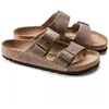 Birkenstock Arizona tabako rudos siauros vyriškos rudos šlepetės (0352203)