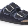 Birkenstock Arizona VL Shearling Midnight Suede Leather Wide Regular Šlepetės (1020592)