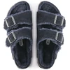 Birkenstock Arizona VL Shearling Midnight Suede Leather Wide Regular Šlepetės (1020592)