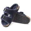 Birkenstock Arizona VL Shearling Midnight Suede Leather Wide Regular Šlepetės (1020592)