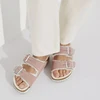 Birkenstock Arizona zomšas ādas kažokādas ar polsterējumu, rozā māla LAF šauras čības (1023258)