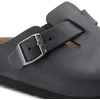Birkenstock Boston Juodas moteriškos/vyriškos klumpės, aliejuotos odos, siauros šlepetės (0059463)