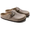 „Birkenstock Boston“ tabako rudos alyvuotos odos, reguliaraus ir plataus pločio moterims/vyrams (0960811)