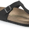 Birkenstock Gizeh Birko-Flor Moteriškos Siauros Juodos Basutės Siaurai Kojai, Vegan Juodos (1020487)