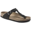 Birkenstock Gizeh Birko-Flor Moteriškos Siauros Juodos Basutės Siaurai Kojai, Vegan Juodos (1020487)