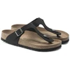 Birkenstock Gizeh Birko-Flor Moteriškos Siauros Juodos Basutės Siaurai Kojai, Vegan Juodos (1020487)