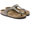 Birkenstock Gizeh Birko-Flor Nubuck Stone, Moteriški Šlepetės, Pilkšvai-Smėlinės, Reguliarus Plotis (43391)