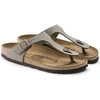 Birkenstock Gizeh Birko-Flor Nubuck Stone vyriškos šlepetės per pirštą, plati pėda, pilkos (43391)