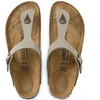 Birkenstock Gizeh Birko-Flor Nubuck Stone, Moteriški Šlepetės, Pilkšvai-Smėlinės, Reguliarus Plotis (43391)