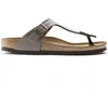 Birkenstock Gizeh Birko-Flor Nubuck Stone vyriškos šlepetės per pirštą, plati pėda, pilkos (43391)