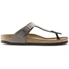 Birkenstock Gizeh Birko-Flor Nubuck Stone vyriškos šlepetės per pirštą, plati pėda, pilkos (43391)