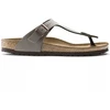 Birkenstock Gizeh Birko-Flor Nubuck Stone, Moteriški Šlepetės, Pilkšvai-Smėlinės, Reguliarus Plotis (43391)