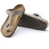 Birkenstock Gizeh Birko-Flor Nubuck Stone, Moteriški Šlepetės, Pilkšvai-Smėlinės, Reguliarus Plotis (43391)