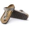 Birkenstock Gizeh Birko-Flor Nubuck Stone vyriškos šlepetės per pirštą, plati pėda, pilkos (43391)