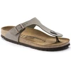 Birkenstock Gizeh Birko-Flor Nubuck Stone vyriškos šlepetės per pirštą, plati pėda, pilkos (43391)