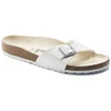 Birkenstock Madrid Birko-Flor Balta Balti Moteriškos Basutės, Įprastas Plotis (0040731)