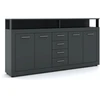 BLAGO komoda 190 cm antracito spalvos – modernus stilius ir funkcionalumas