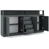 BLAGO komoda 190 cm antracito spalvos – modernus stilius ir funkcionalumas