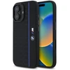 BMW BMHMP16S23SHEB Apple iPhone 16 6.1″ juodos spalvos kietas dėklas Silicone Hexagon Mėlyna Line MagSafe