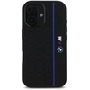 BMW BMHMP16S23SHEB Apple iPhone 16 6.1″ juodos spalvos kietas dėklas Silicone Hexagon Mėlyna Line MagSafe