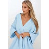 Blue Chalatas mėlynas medvilninis su diržu Mėlyna Lady